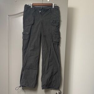 Women's Gray Wide Leg Cargo Pants